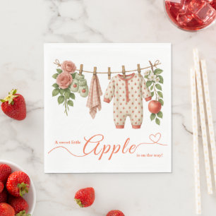 Sweet Little Apple Baby Shower   Fall Rustic Baby  Napkins