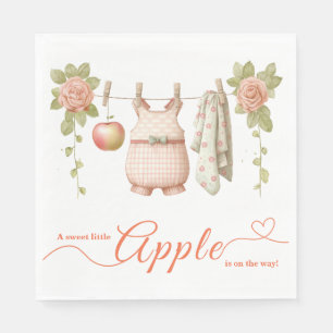 Sweet Little Apple Baby Shower Fall Rustic Baby Napkins