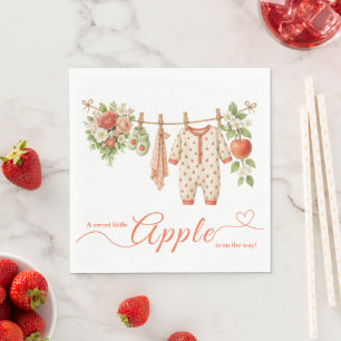 Sweet Little Apple Baby Shower Fall Rustic Baby Napkins
