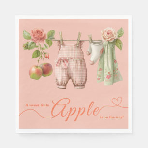 Sweet Little Apple Baby Shower Fall Rustic Baby Napkins