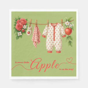 Sweet Little Apple Baby Shower Fall Rustic Baby Napkins