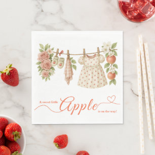 Sweet Little Apple Baby Shower Fall Rustic Baby Napkins
