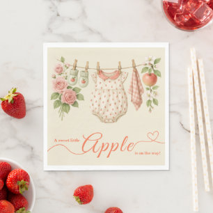 Sweet Little Apple Baby Shower Fall Rustic Baby Napkins