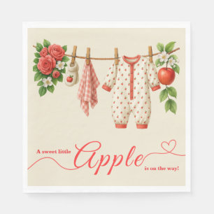 Sweet Little Apple Baby Shower Fall Rustic Baby Napkins