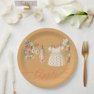 Sweet Little Apple Baby Shower   Fall Rustic Baby  Paper Plates