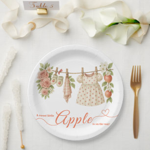 Sweet Little Apple Baby Shower Fall Rustic Baby Paper Plates