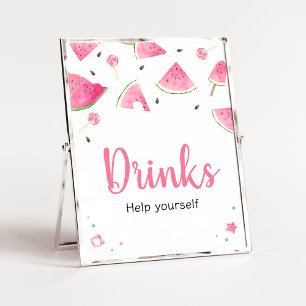 Sweet Little Baby Watermelon Baby Shower Drinks Poster