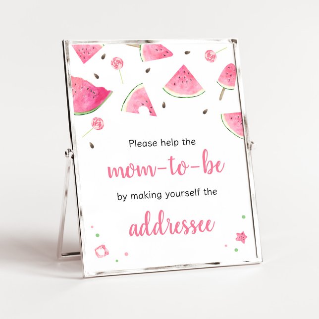 Sweet Little Baby Watermelon Envelope Station Poster (Watermelon Sweet Little Baby Shower Envelope Station Sign)