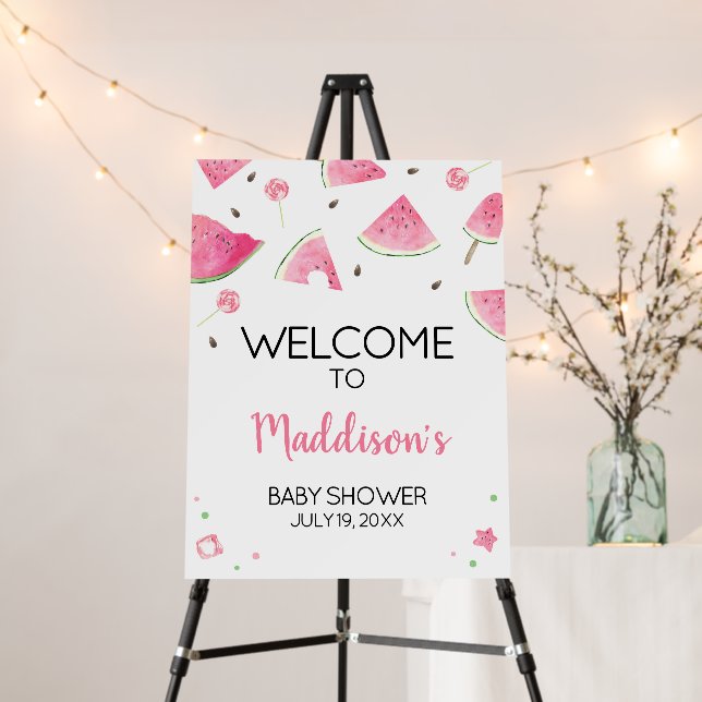 Sweet Little Baby Watermelon Welcome Sign (In Situ (Stand))
