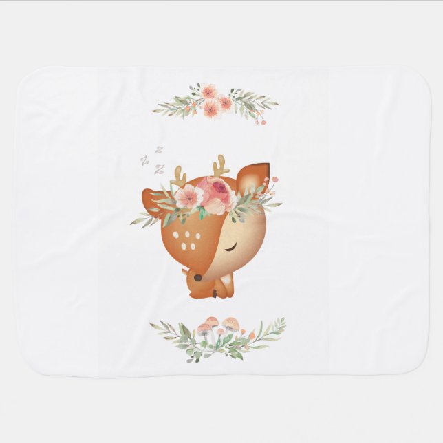 Sweet Little Bambi Deer Baby Blanket (Horizontal)