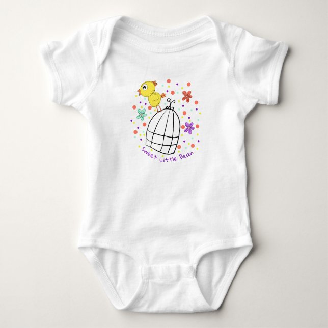 Sweet Little Bean Baby Bird Baby Bodysuit (Front)
