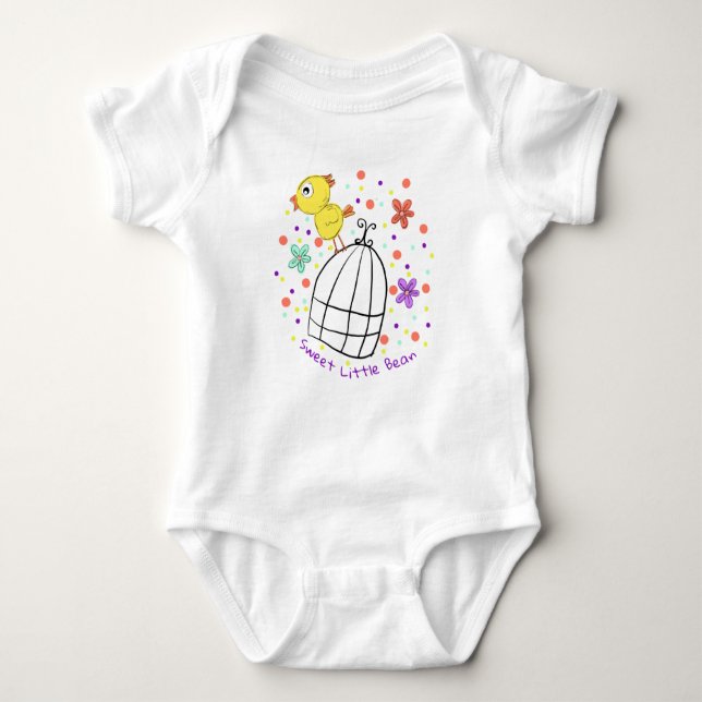 Sweet Little Bean Baby Bird Bodysuit (Front)