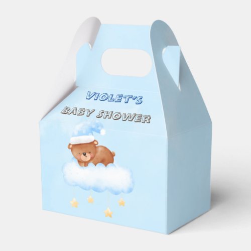 Sweet Little Bear Boy Baby Shower Favor Boxes