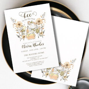Sweet Little Bee Girl Baby Shower Invitation