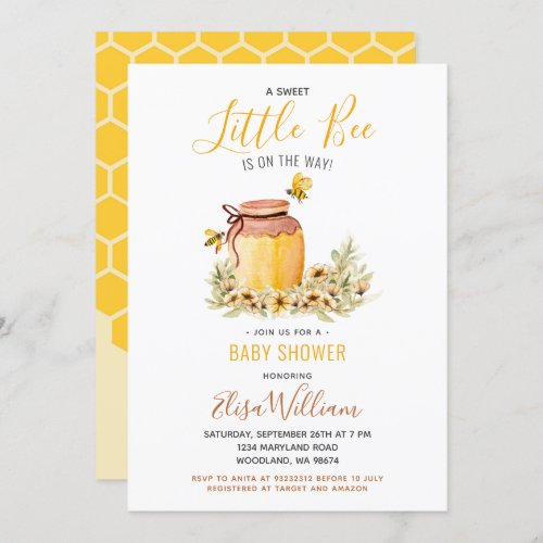 Sweet Little Bee is on the Way Baby Shower Invitat Invitation