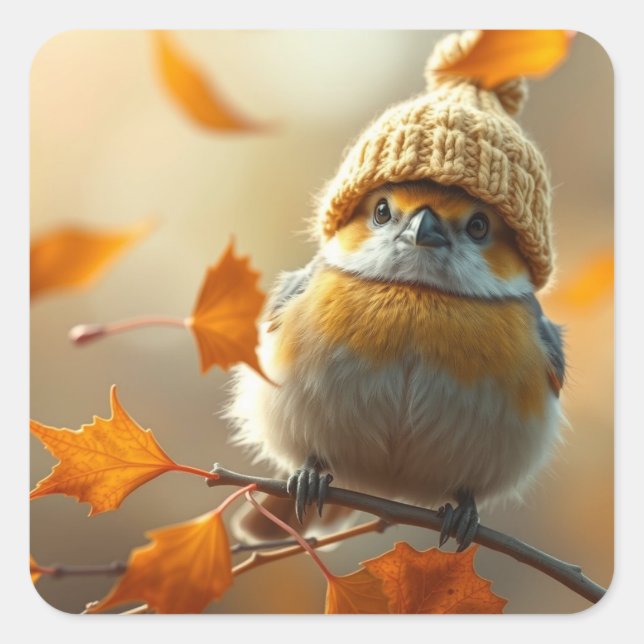 Sweet Little Bird Square Sticker (Front)