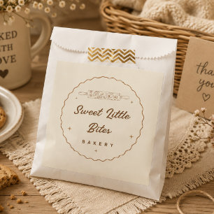 Sweet Little Bites Bakery Logo Sticker Favor Bag