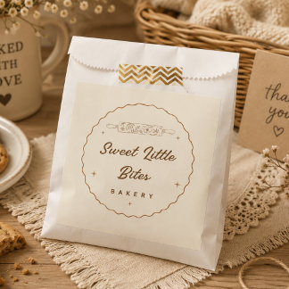Sweet Little Bites Bakery Logo Sticker Favor Bag