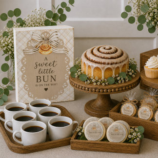 Sweet Little Bun Baby Shower Wood Sign Decor