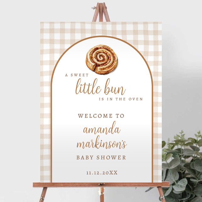 Sweet Little Bun in the Oven Neutral Baby Shower  Foam Board (Creator Uploaded)