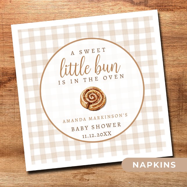 Sweet Little Bun in the Oven Neutral Baby Shower  Napkins (Creator Uploaded)