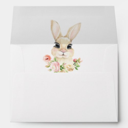 Sweet Little Bunny Baby Pink  Envelope