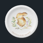 Sweet Little Bunny Baby Shower 7" Plate<br><div class="desc">Cute little bunny for a Neutral,  girls or boys baby shower. Change our background color by clicking on customize and using our color picker.   Matching items available in our shop.</div>
