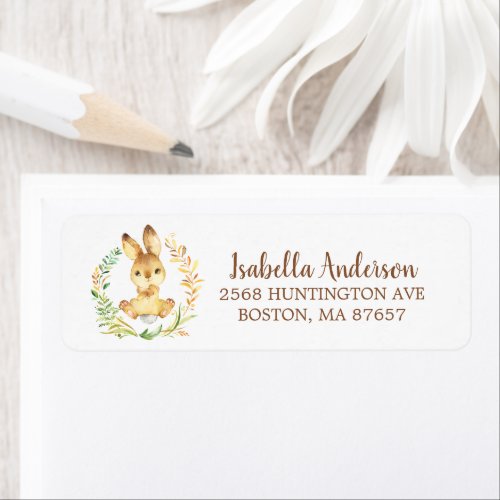 Sweet Little Bunny Baby Shower Address Label