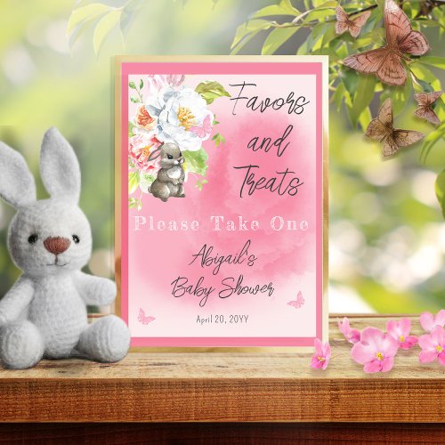 Sweet Little Bunny Baby Shower Favors and Treats Poster