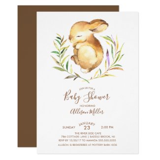 Sweet Little Bunny Baby Shower Invitation