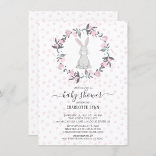 Sweet Little Bunny Baby Shower Invitation