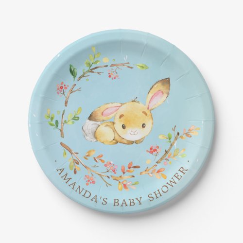 Sweet Little Bunny Boy Baby Shower 7 Plate