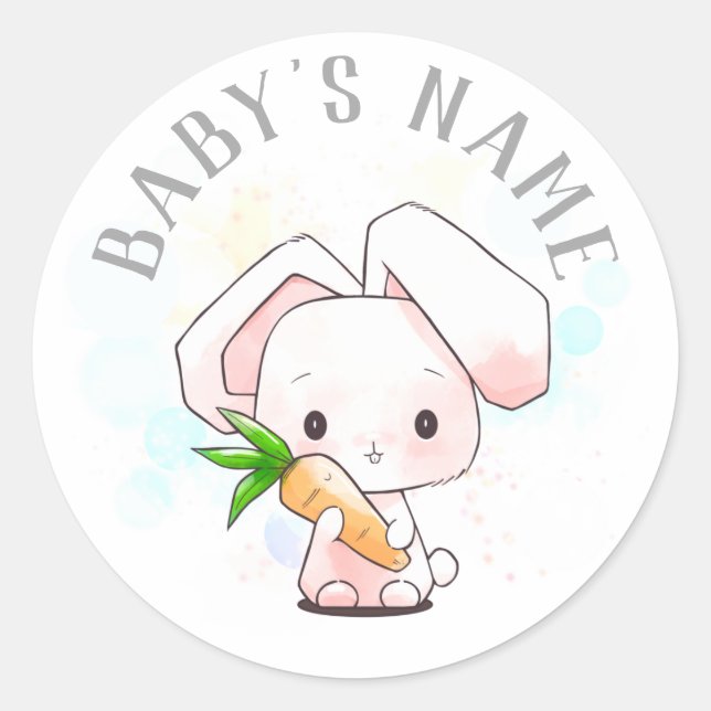 Sweet Little Bunny Classic Round Sticker (Front)