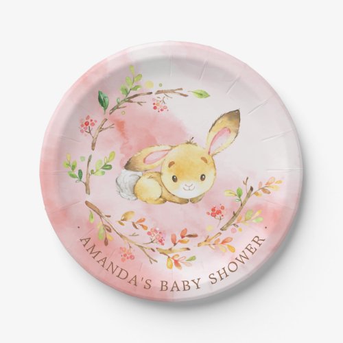 Sweet Little Bunny Girls Baby Shower 7 Plate