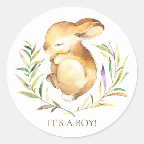 Sweet Little Bunny It a Boy Favor Sticker
