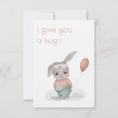 sweet little bunny  thank you card