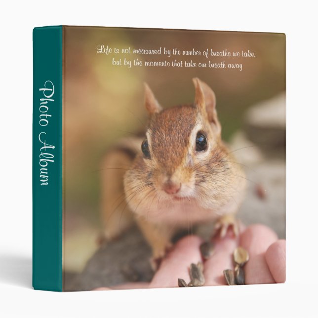 Sweet Little Chipmunk Photo Album 3 Ring Binder (Front/Spine)