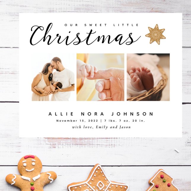 Sweet Little Christmas Photo Birth Announcement  (Creator Uploaded)