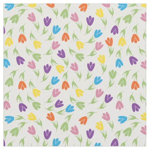 Sweet Little colorful Tulips pattern - collection Fabric