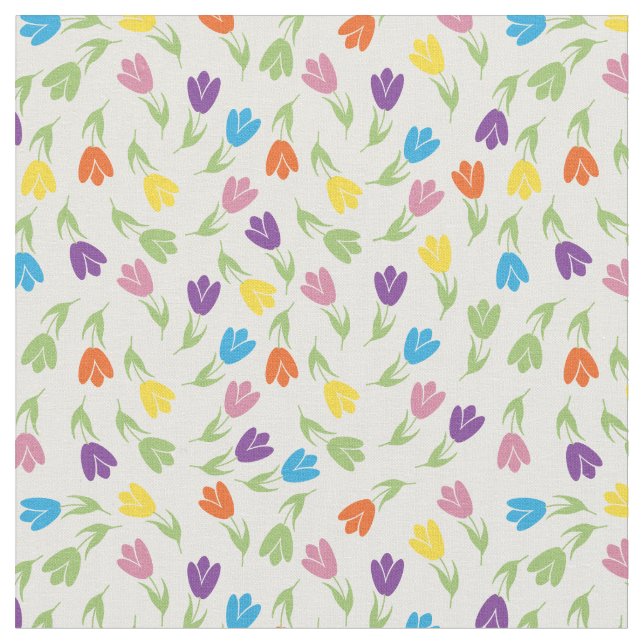 Sweet Little colorful Tulips pattern - collection Fabric (Close Up)