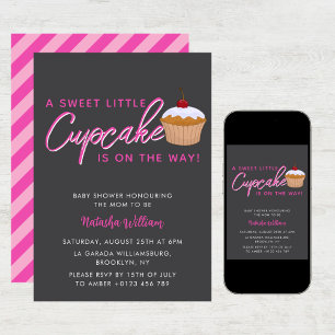 Sweet Little Cupcake Girl baby shower  Invitation