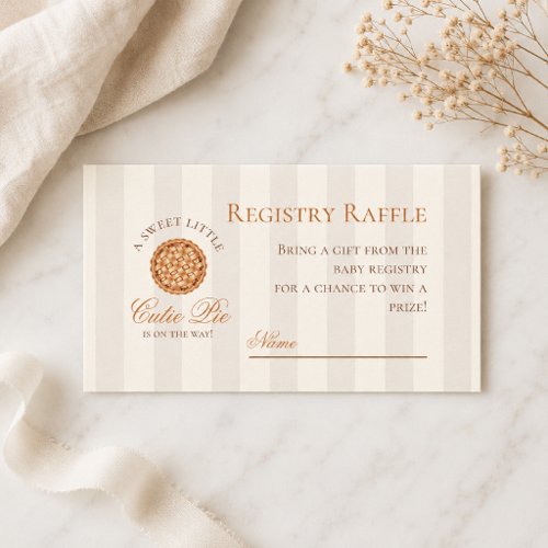 Sweet Little Cutie Pie Fall Baby Shower Registry Enclosure Card