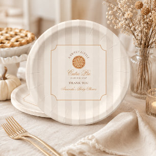 Sweet Little Cutie Pie Neutral Fall Baby Shower Paper Plates