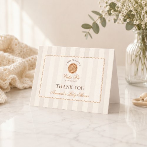Sweet Little Cutie Pie Neutral Fall Baby Shower Thank You Card
