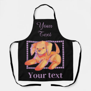 Sweet little dog, puppy, golden apron