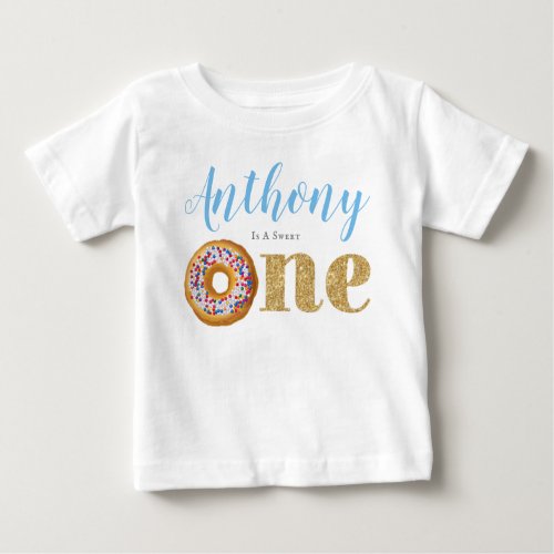 Sweet Little Donut Boys 1st Birthday Baby T_Shirt