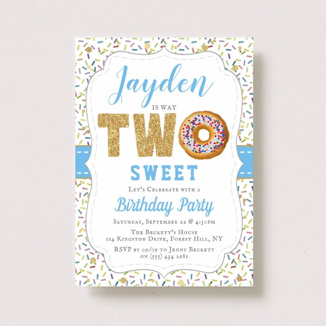 Sweet Little Donut Boys 2nd Birthday Invitations (Creator Uploaded)
