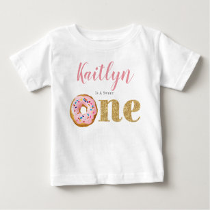 Sweet One Shirt for Girls Custom Name Donut Shirt Toddler Baby