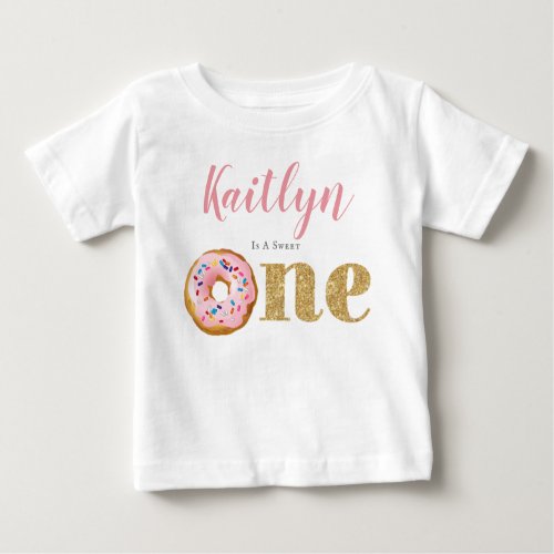 Sweet Little Donut Girls 1st Birthday Baby T_Shirt