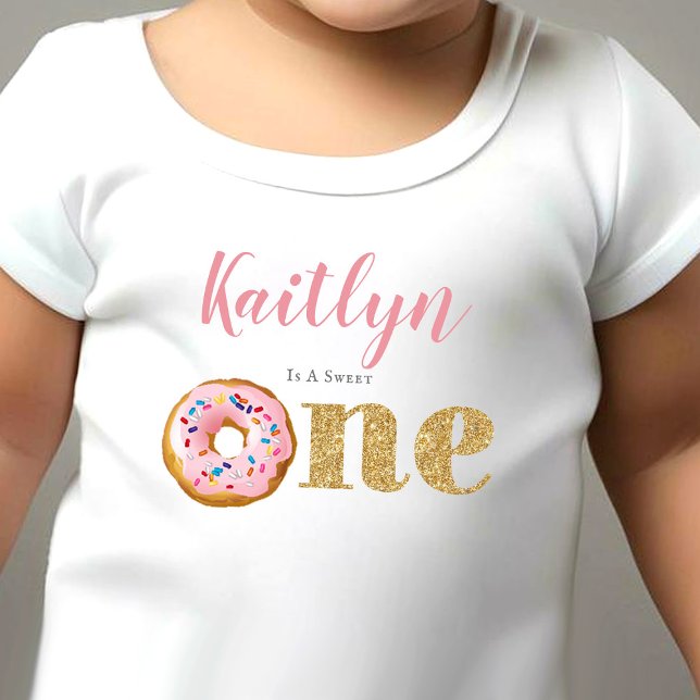 Sweet Little Donut Girls 1st Birthday Baby T-Shirt (Creator Uploaded)